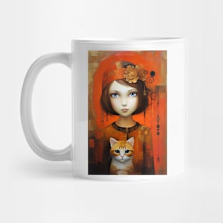 Girl and Cat 9 Mug